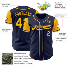 Load image into Gallery viewer, Custom Navy Gold Authentic Two Tone Baseball Jersey
