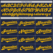 Load image into Gallery viewer, Custom Navy Gold Authentic Two Tone Baseball Jersey