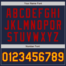 Load image into Gallery viewer, Custom Navy Gold-Red Authentic Two Tone Baseball Jersey