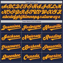 Laden Sie das Bild in den Galerie-Viewer, Custom Navy Gold-Crimson Authentic Two Tone Baseball Jersey