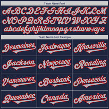 Load image into Gallery viewer, Custom Navy Gray-Red Authentic Two Tone Baseball Jersey