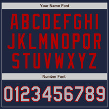 Load image into Gallery viewer, Custom Navy Gray-Red Authentic Two Tone Baseball Jersey