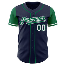 Laden Sie das Bild in den Galerie-Viewer, Custom Navy Kelly Green-White Authentic Two Tone Baseball Jersey