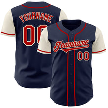 Load image into Gallery viewer, Custom Navy Red-Cream Authentic Two Tone Baseball Jersey