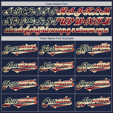 Laden Sie das Bild in den Galerie-Viewer, Custom Navy Vintage USA Flag Cream-Crimson Authentic Two Tone Baseball Jersey