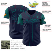 Load image into Gallery viewer, Custom Navy Teal Authentic Two Tone Baseball Jersey