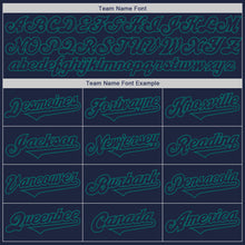 Load image into Gallery viewer, Custom Navy Teal Authentic Two Tone Baseball Jersey