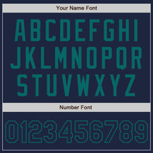 Load image into Gallery viewer, Custom Navy Teal Authentic Two Tone Baseball Jersey