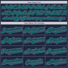 Load image into Gallery viewer, Custom Navy Teal-Gray Authentic Two Tone Baseball Jersey