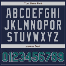 Load image into Gallery viewer, Custom Navy Teal-Gray Authentic Two Tone Baseball Jersey
