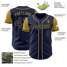 Load image into Gallery viewer, Custom Navy Old Gold Authentic Two Tone Baseball Jersey
