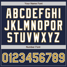 Load image into Gallery viewer, Custom Navy Old Gold-White Authentic Two Tone Baseball Jersey