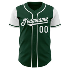 Load image into Gallery viewer, Custom Green White Authentic Two Tone Baseball Jersey