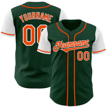 Load image into Gallery viewer, Custom Green Orange-White Authentic Two Tone Baseball Jersey