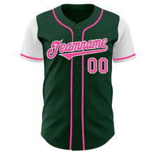 Load image into Gallery viewer, Custom Green Pink-White Authentic Two Tone Baseball Jersey