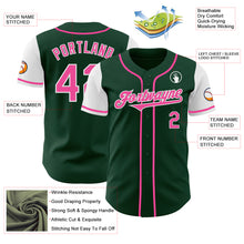 Load image into Gallery viewer, Custom Green Pink-White Authentic Two Tone Baseball Jersey