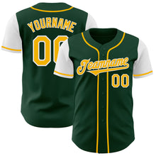 Load image into Gallery viewer, Custom Green Gold-White Authentic Two Tone Baseball Jersey