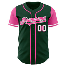 Load image into Gallery viewer, Custom Green Pink-White Authentic Two Tone Baseball Jersey