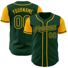Load image into Gallery viewer, Custom Green Gold Authentic Two Tone Baseball Jersey