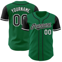 Load image into Gallery viewer, Custom Kelly Green Black-White Authentic Two Tone Baseball Jersey