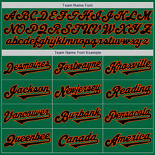 Load image into Gallery viewer, Custom Kelly Green Black-Orange Authentic Two Tone Baseball Jersey