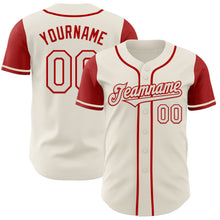 Load image into Gallery viewer, Custom Cream Red Authentic Two Tone Baseball Jersey