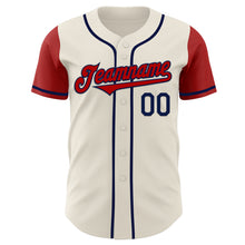 Load image into Gallery viewer, Custom Cream Red-Navy Authentic Two Tone Baseball Jersey