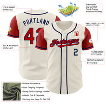 Load image into Gallery viewer, Custom Cream Red-Navy Authentic Two Tone Baseball Jersey