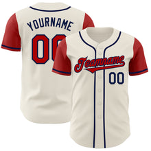 Load image into Gallery viewer, Custom Cream Red-Navy Authentic Two Tone Baseball Jersey