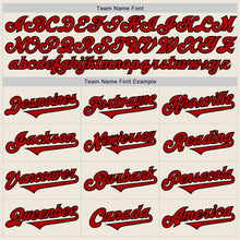 Load image into Gallery viewer, Custom Cream Red-Black Authentic Two Tone Baseball Jersey