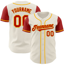 Load image into Gallery viewer, Custom Cream Red-Gold Authentic Two Tone Baseball Jersey