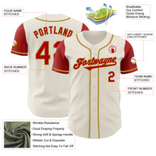 Load image into Gallery viewer, Custom Cream Red-Old Gold Authentic Two Tone Baseball Jersey