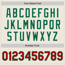 Load image into Gallery viewer, Custom Cream Red-Kelly Green Authentic Two Tone Baseball Jersey