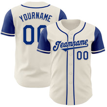 Load image into Gallery viewer, Custom Cream Royal Authentic Two Tone Baseball Jersey