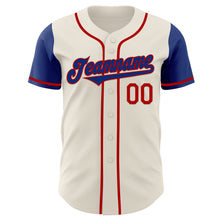 Load image into Gallery viewer, Custom Cream Royal-Red Authentic Two Tone Baseball Jersey