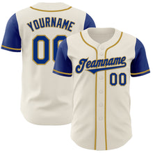 Load image into Gallery viewer, Custom Cream Royal-Old Gold Authentic Two Tone Baseball Jersey