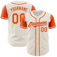 Load image into Gallery viewer, Custom Cream Orange Authentic Two Tone Baseball Jersey
