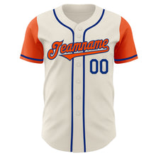 Load image into Gallery viewer, Custom Cream Orange-Royal Authentic Two Tone Baseball Jersey