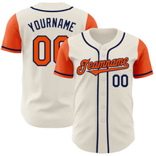Load image into Gallery viewer, Custom Cream Orange-Navy Authentic Two Tone Baseball Jersey