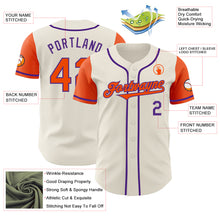 Load image into Gallery viewer, Custom Cream Orange-Purple Authentic Two Tone Baseball Jersey