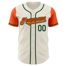 Load image into Gallery viewer, Custom Cream Orange-Green Authentic Two Tone Baseball Jersey