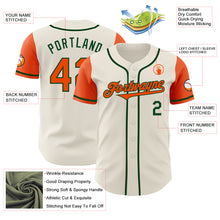 Load image into Gallery viewer, Custom Cream Orange-Green Authentic Two Tone Baseball Jersey