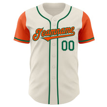 Load image into Gallery viewer, Custom Cream Orange-Kelly Green Authentic Two Tone Baseball Jersey