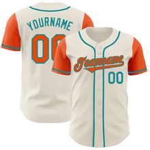 Load image into Gallery viewer, Custom Cream Orange-Teal Authentic Two Tone Baseball Jersey