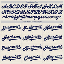 Load image into Gallery viewer, Custom Cream Navy Authentic Two Tone Baseball Jersey