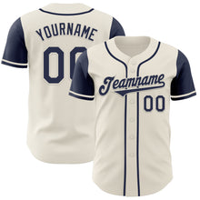 Load image into Gallery viewer, Custom Cream Navy Authentic Two Tone Baseball Jersey