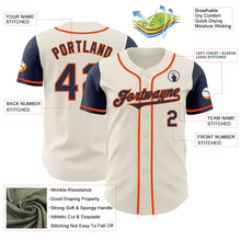 Load image into Gallery viewer, Custom Cream Navy-Orange Authentic Two Tone Baseball Jersey