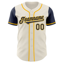 Load image into Gallery viewer, Custom Cream Navy-Gold Authentic Two Tone Baseball Jersey