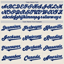 Load image into Gallery viewer, Custom Cream Navy-Light Blue Authentic Two Tone Baseball Jersey