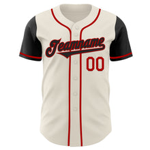 Load image into Gallery viewer, Custom Cream Black-Red Authentic Two Tone Baseball Jersey